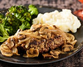 Chopped Steaks with Mushroom & Onion Gravy